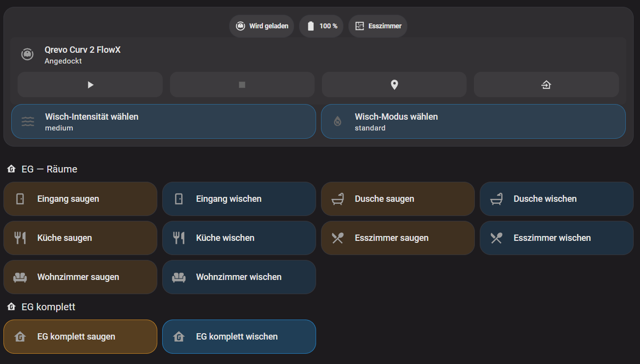 Saugroboter-Steuerung pro Raum in Home Assistant